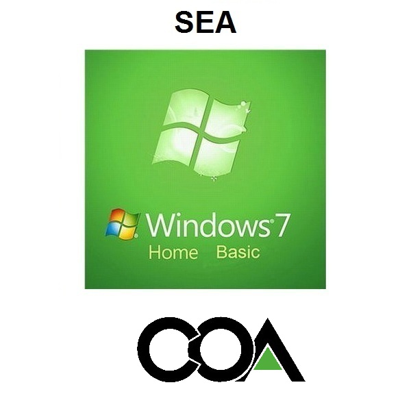 Windows 7 Home Basic SEA OEM Software COA Sticker