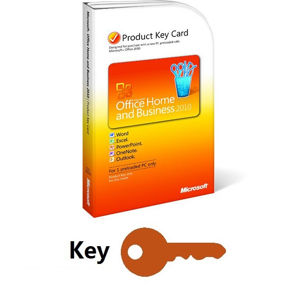 Office Home and Business 2010 Product Key Card